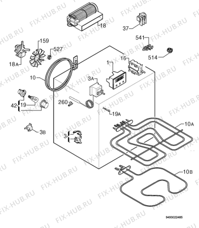 Взрыв-схема плиты (духовки) Electrolux EOB3790X - Схема узла Electrical equipment 268